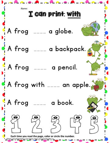 Print the sight word with